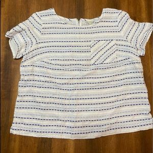 Talbots Plus Size Blue Striped pocket tee, X